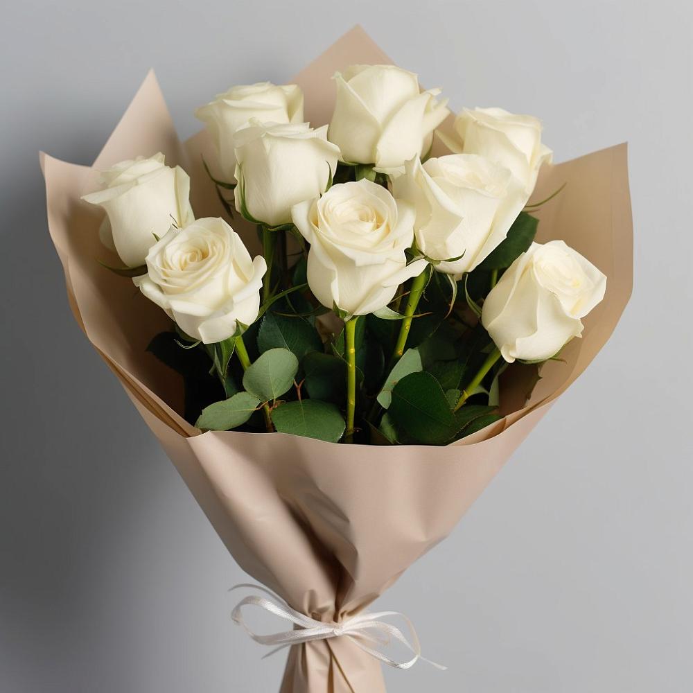 Букет 9 Белых роз Эдлесс Лав в Купино