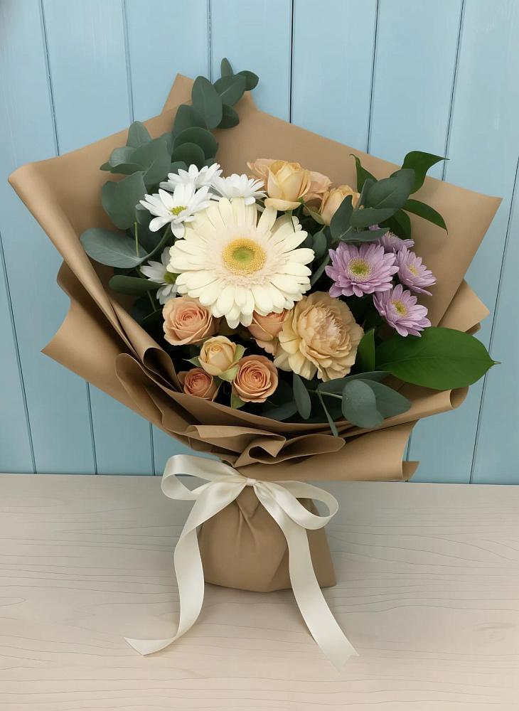 Букет цветов из: Герберы и Хризантемы в Купино