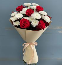 Букет цветов из:  Розы и Хризантемы в Купино