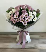 Букет цветов из:  Хризантемы и Розы в Купино