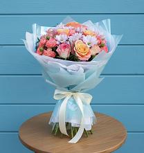 Букет цветов из:  Хризантемы и Розы в Купино