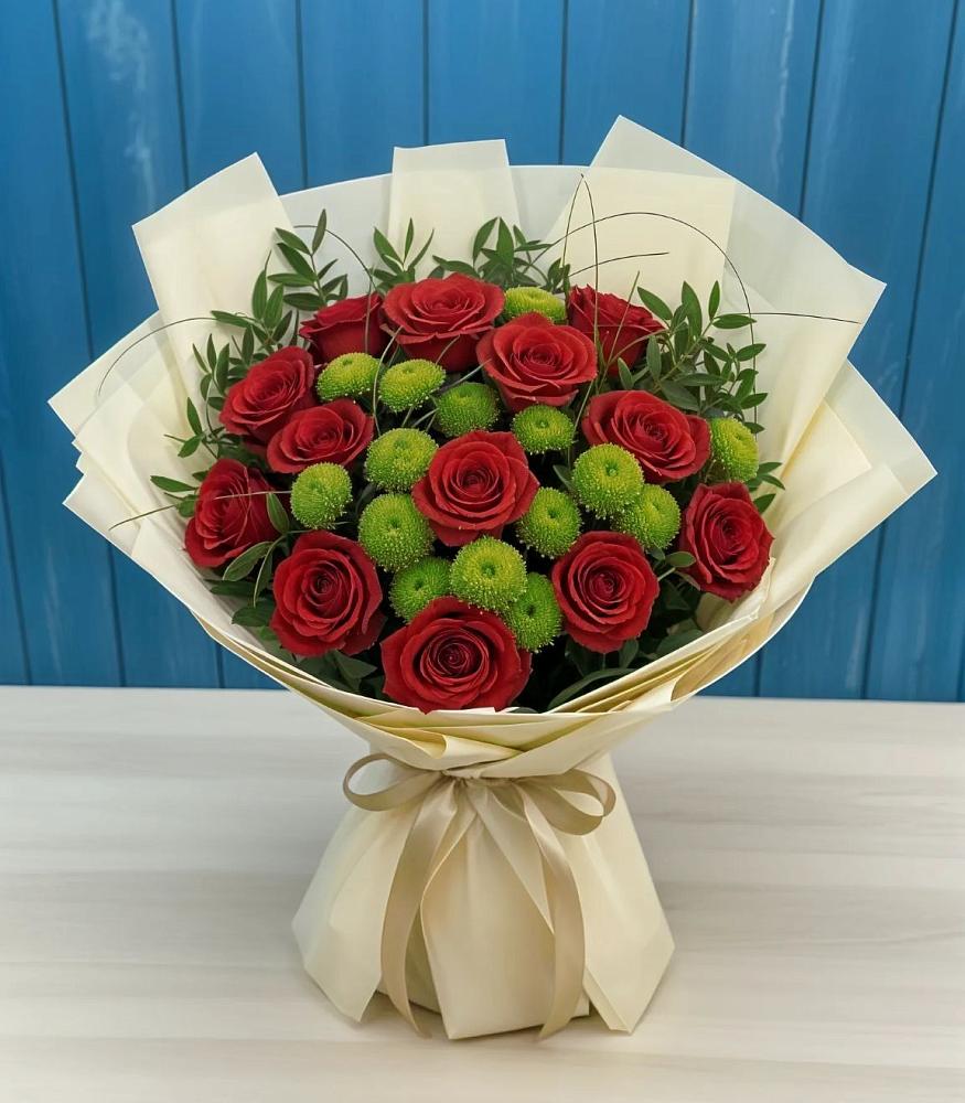 Букет цветов из: Розы и Хризантемы в Купино