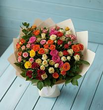 Букет Микс из разноцветных кустовых роз #REPLACE_PRED# Купино